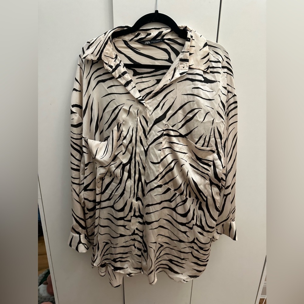 Zara Zebra Button Up